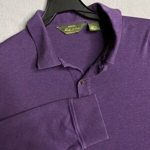ORVIS Mens XL Purple 100% Pima Cotton Long Sleeve Polo Signature Collection